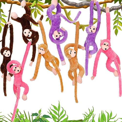 Chivao 8 Pack 20" Stuffed Monkey Hanging Plush Animal, Multicolor