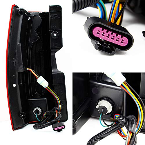AKKON - For Cadillac Escalade Red Clear LED Tail Lights Brake Lamps Passenger Side Right Replacement Assembly