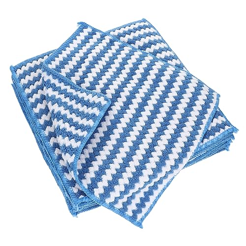 OUNONA 10個 家庭用食器ぼろ 食器拭きクロス スクラブスポンジの掃除 掃除 拭き取り タオル カトラリー洗濯布 食器洗いクロス 食器用タオル キッチンクリーンタオル 布巾 サンゴフリース