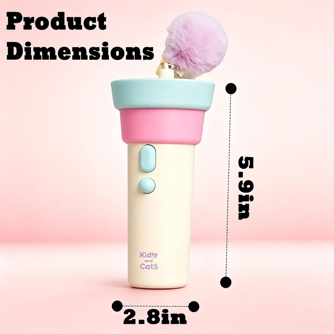 Lanzador automático para gatos, juguetes interactivos de bola mullida para gatos de interior, juguete eléctrico para gatos con cuerda telescópica para gatitos y gatos adultos (rosa + azul, 1)
