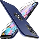 JAME Designed for Samsung Galaxy A32 5G Case with 2 Pack Tempered Glass Screen Protector Shockproof Scratch Proof Protective Cover with Built-in Magnetic Kickstand for Samsung Galaxy A32 5G, Blue