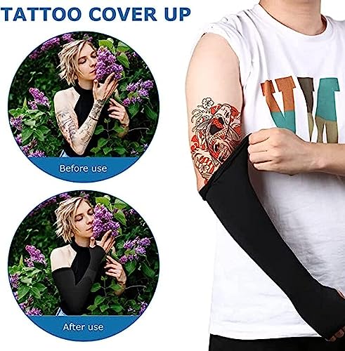 Image of XJARVIS Black UV Tan Sunblock protection with Thumb Hole Arm Sleeves, Outdoor Indoor Use Unisex Arm Sleeve for Men Women Children with Compression & Cooling Effect Pack of 3 (skin)
