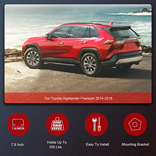 Cciyu 2 Pieces Side Step Bars Aluminum Alloy And Abs Plastic Cement Running Board Oe Style Nerf Bars For 2014-2018 For Toyota Highlander Premium #TOP3