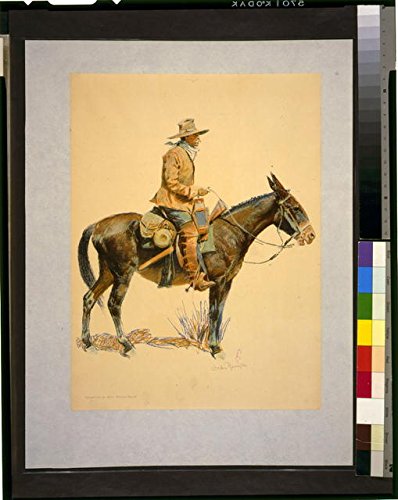 Historical Photo Print: Army Packer On Mule, 1901 – Frederic Remington Art | 8x12 Inch Photograph