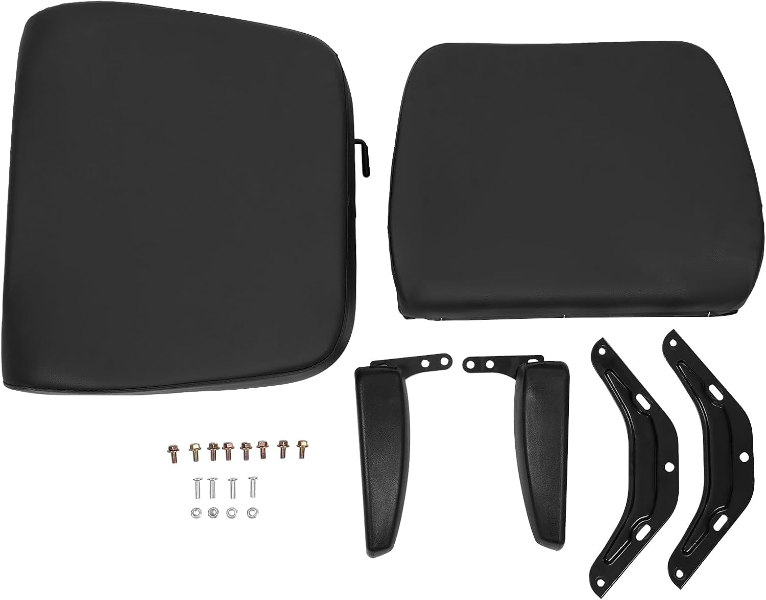 Asiento universal de repuesto, 28×23 cm Instalación de vías, Asiento de Tractor con vías, para carretilla elevadora con reposabrazos ajustables, construcción de PVC resistente, Exterior 48×46×51 cm