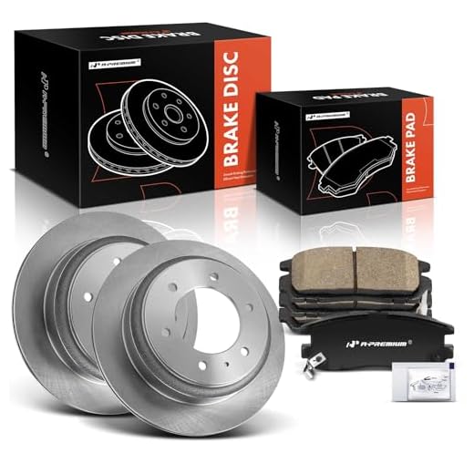 A-Premium 12.32 inch (313mm) Rear Vented Disc Brake Rotors + Ceramic Pads Kit Compatible with Select Honda, Acura and Isuzu Models - Passport, SLX, Amigo, Axiom, Rodeo, Rodeo Sport, Trooper, 6-PC Set