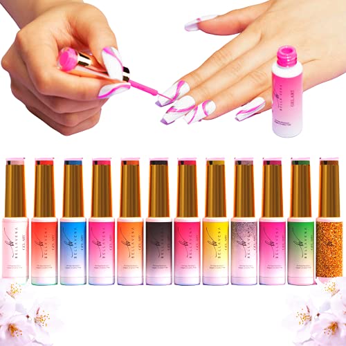 BellaVena Gel Line Nail Art Gel Polish 12 Color Set| Gel Art Liner for Nails | Easy To Use |High Quality Gel with Great