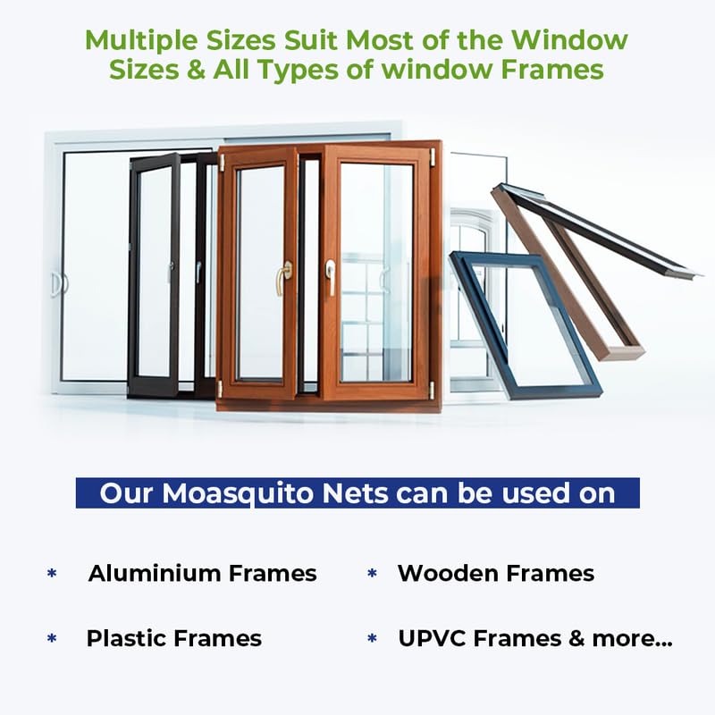 Image of Classic Mosquito Net for Windows | 90X180 cm | 120 GSM Fiberglass Mesh |Pre Stitched Window Net for Home | Self Adhesive Hook & Loop Easy Install | Protection from Mosquitoes & Insects |Grey