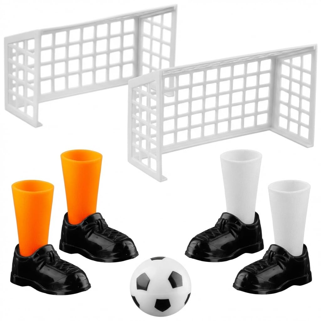 ALLGAYER Finger Soccer Game Set, Mini Tabletop Football Game with 2 Goals, 1 Ball and 2 Pairs of Finger Shoes,Portable Table Soccer Match for Adults, Fans Club and Party Games
