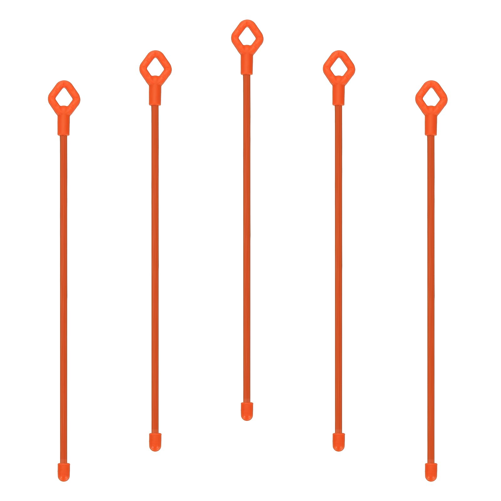 PATIKIL Rubber Twist Ties, 10 Inch Silicone Reusable Twist Ties Heavy Duty Bendable for Bundling Holding 5 Pcs, Orange