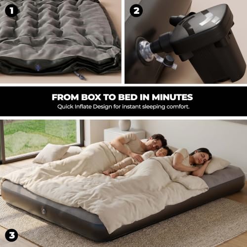 Image of Lifelong Dual Air Mattress with Inflatable Pump|22cm Raised Thick Inflatable Bed for Home|200kg Comfort Support| Inflatable Air Bed with 2Repair Patch| Bed for Guest, Home,Camping & Travel (LLAMB02)