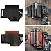 EDC Poche en cuir couteau gaine organisateur boucle de ceinture, boucle de ceinture en cuir taille multi-outils gaine avec porte-clé, couteau organisateur étui en cuir avec clip de poche (Noir)