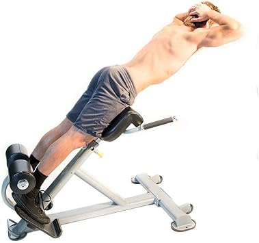Lumbar X - 45 Degree Back Extension Bench, Adjustable Height, Trains Lower Back, Glutes, and Hamstrings, Core Equipment