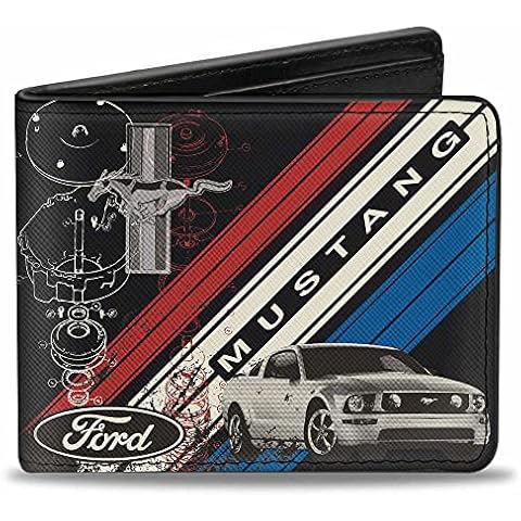 Cartera unisex con cierre de hebilla y logo Mustang Cover