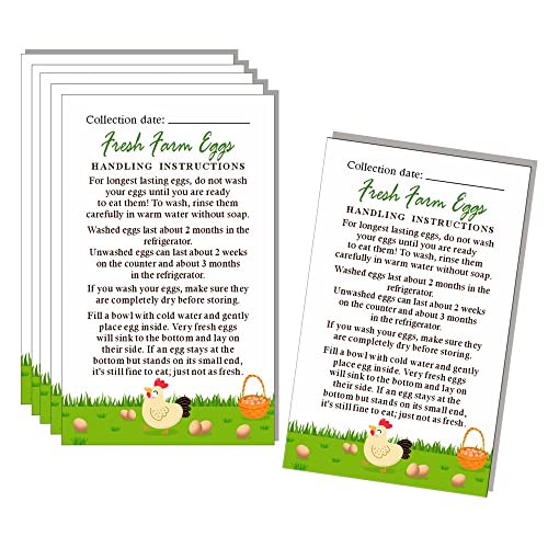 Maosh Egg Handling Instruction Stickers, Farm Fresh Egg Care Stickers, Egg Carton Sticker, Egg Labels, Date Stickers For Fresh Eggs, Set Of 50 (4281460) #TOP7