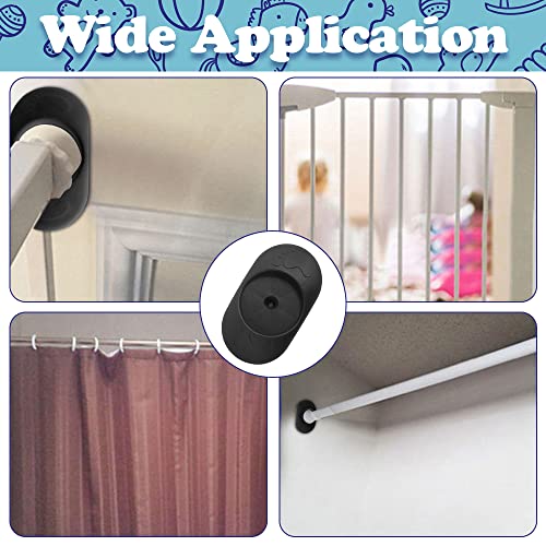 Miniatura 7 de Vegcoo 4 Paquetes De Protectores De Pared Para Puertas De Escalera, Extensiones De Escalera, Protectores De Pared Para Puertas Montadas A Presión, Puertas, Bebés Y Mascotas Negro