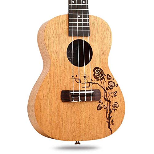 Ukulele Vintage Rose Motif 23 Pouces Sapele Bois Traditionnel Ukulele Uke Hawaii Enfants Petite Guitare avec Sac Gig for… - Les Beatles, Paul McCartney, John Lennon, RIngo Starr, George Harrison Ukulele Vintage Rose Motif 23 Pouces Sapele Bois Traditionnel Ukulele Uke Hawaii Enfants Petite Guitare avec Sac Gig for… – Image 4