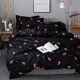 TEALP Mushrooms Printed Girls Duvet Cover Set Queen Reversible Kids Bedding Set Quilt Duvet Cover Li