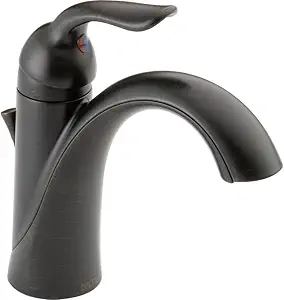 Delta Faucet Lahara Bronze Bathroom Faucet, Single Hole Bathroom Faucet, Single Handle, Diamond Seal Technology, Metal Drain Assembly, Venetian Bronze 538-RBMPU-DST