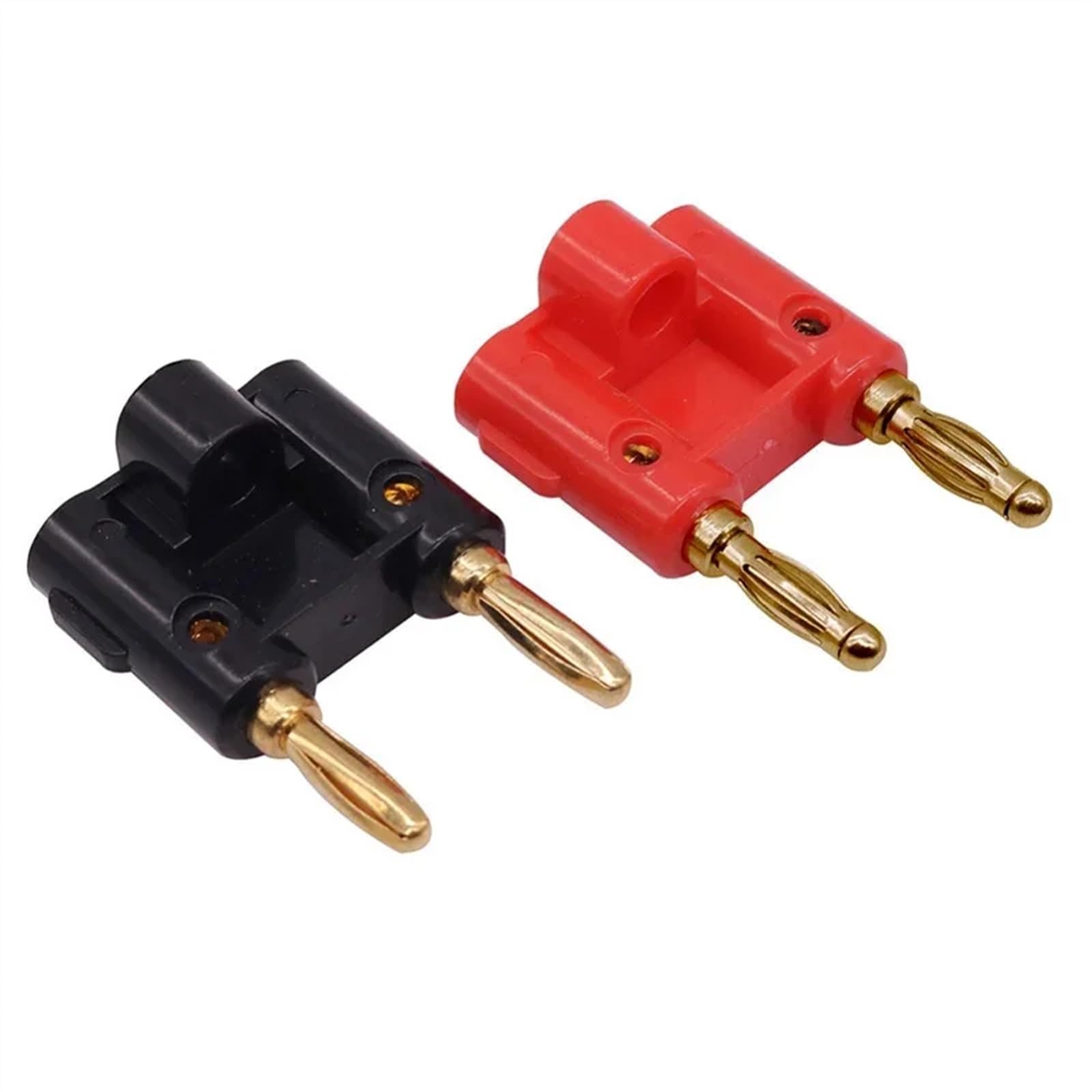 8/40 pièces plaqué Or Noir Rouge Double rangée fiche Banane mâle Haut-Parleur fiches Couple connecteur de Terminal for Fils câble(B 8Pcs)