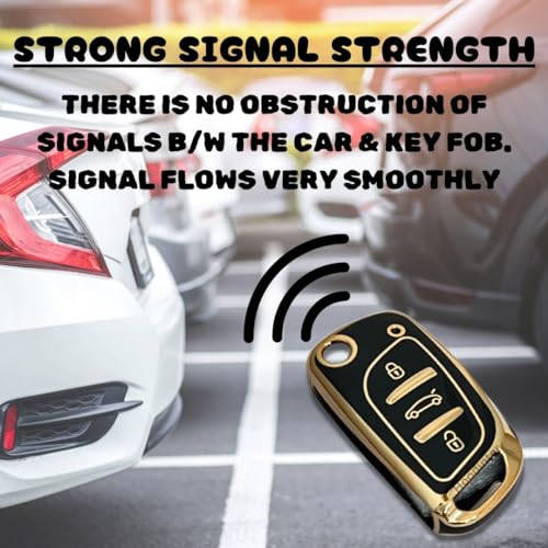 Image of Soft TPU Premium Car Key Cover Compatible with Xhorse B11 DS Model Universal Remote Flip Key Covers (Black with Golden)