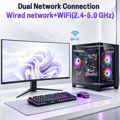 Image of ZER-LON Gaming PC Desktop Computer, Core I5 up to 3.6GHz, Radeon R7 350 4G | 16G RAM, 512GB SSD, WiFi, Prebuilt Gaming PC Tower Computer for Game Design and Office
