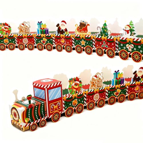 Lihome Diy Advent Calendar - Empty Advent Calendar to Fill Yourself, Christmas Advent Boxes Empty for Kids and Family (Christmas Train)