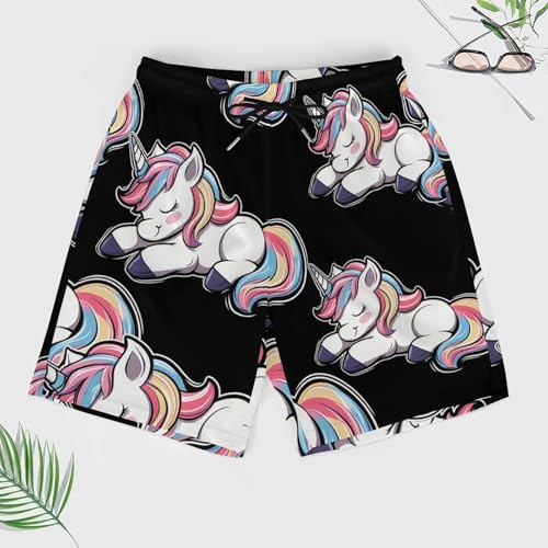 Cute Unicorm Men's Board Shorts Swimsuit Beach Pants Swimwear Bathing Suits3