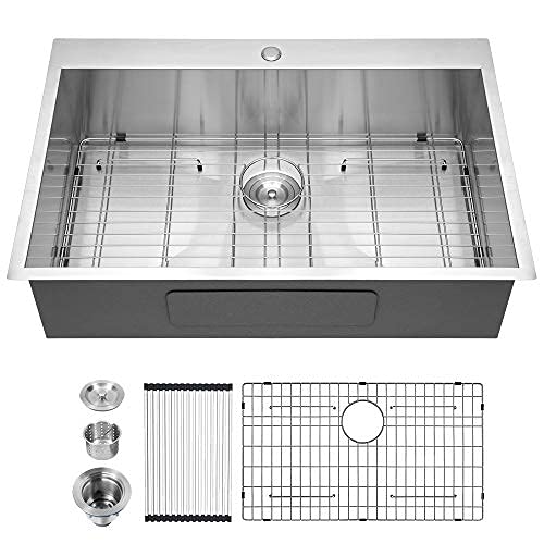Buy 33 Drop In Sink Logmey 33 x 22 Kitchen Sink Stainless Steel 18 Gauge Topmount Single Bowl