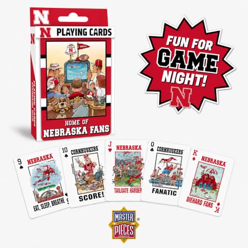 Image of Masterpieces NCAA Nebraska Cornhuskers Playing Cards - Officially Licensed 54 Card Deck - Adult
