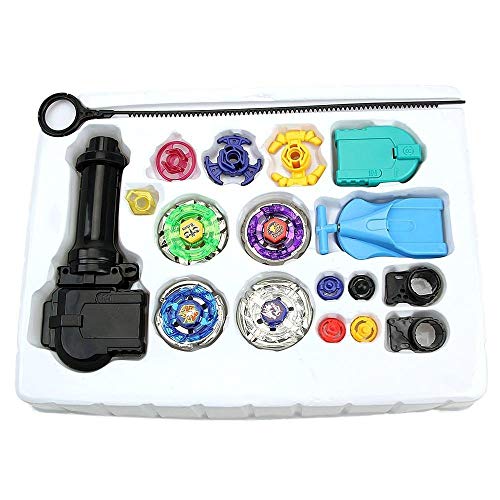 Uteruik Combat Top Fusion Metal Master Rare Beyblade 4D Launcher Grip Set