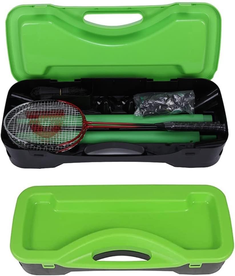 Complete Badminton Set with Portable Net, 2 Rackets, Shuttlecocks, Folding Volleyball Tennis Net for Outdoor Courtyard, Beach, Park (Red) (Red)