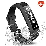 Fitness Tracker, Waterproof Activity Tracker Smart Sports Band with Heart Rate HR Sleep Monitor, SMS SNS Call Reminder, Calorie Step Counter Pedometer for Kids Men Women iPhone Android