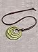 COOLLA Womens Multilayer Pendant Necklaces Vintage Jewelry Fashion Long Sweater Necklace for Woman (Wooden circle-Green Bronze)
