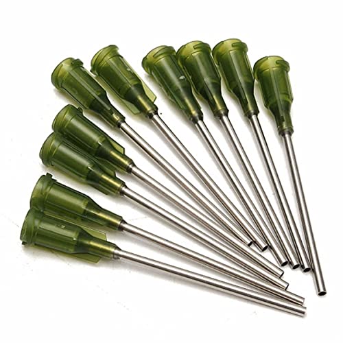 Industrial Dispensing Needles with Luer Lock 14 Ga x 1 Inch Length, Blunt Tip, Pack of 10