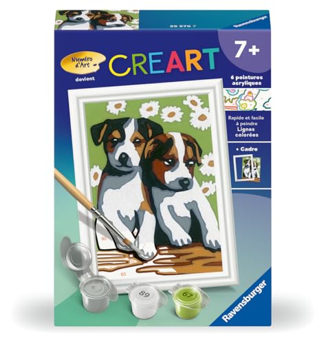 Ravensburger CreArt Kids 8x12 cm Numéro d'art Labradors Kit de Peinture par numéros Dès 25996