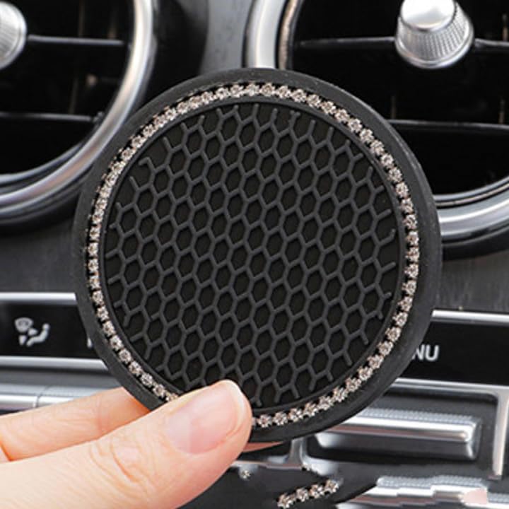 Portavasos para auto elegant negro antideslizante miniatura 1
