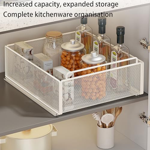 Organizador extraíble para armarios de cocina, baño y dormitorio en acero 7