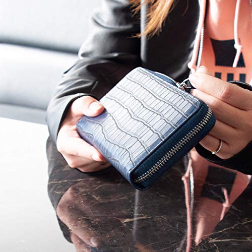 HIGH FIVE Vegan Leather Crocodile Skin Pattern Long Wallet for Women High Capacity Card Coin Purse3