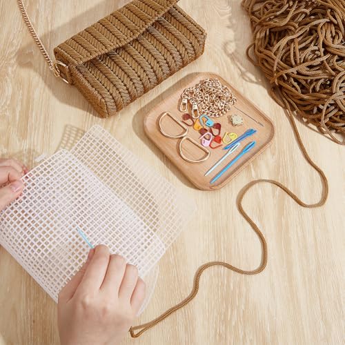 Bolsa de lona de malla de plástico para bordado y manualidades DIY con video tutorial FREEBLOSS 5