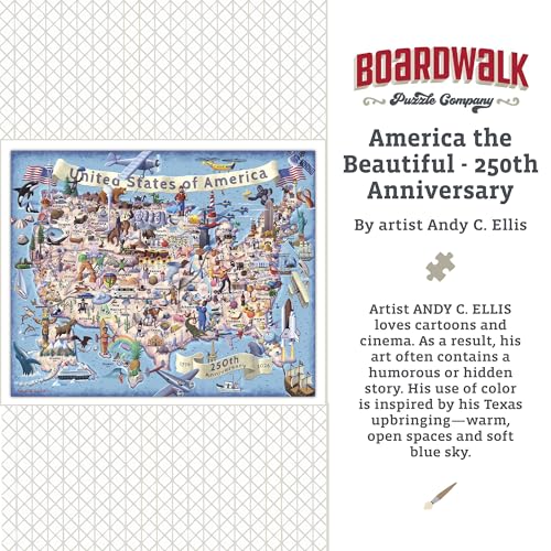 Rompecabezas Boardwalk Puzzle Company America the Beautiful – 250th Anniversary, 1000 piezas, arte exclusivo de Andy C. Ellis, piezas encajables de precisión, para adultos miniatura 6