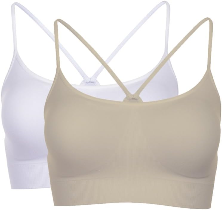 Kurve Women's Shelf Bras Padded Cami with Removable Pads, UPF 50+ (Made in USA)