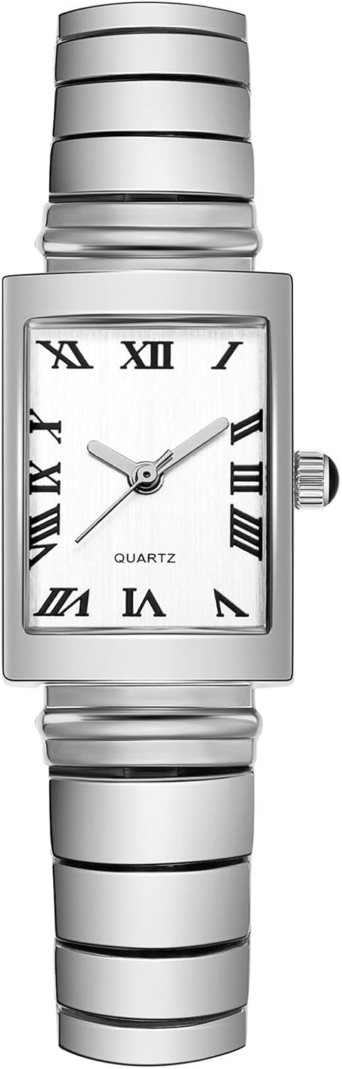 Fashion Watch for Womens Rectangular Watch Ladies Stainless Steel Waterproof Analog Quartz Watches, Adjustment Tool Included