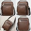 Shoulder Bag for Men Messenger Bag PU Leather Crossbody Handbag Satchel Sling Chest Bags for School Travel Work Hiking Daily Use (Men Shoulder Bag for Brown) #1