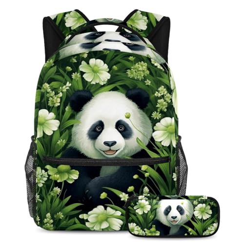 Sac à dos voyage étudiant panda fini le désordre avec la trousse assortie grand format
