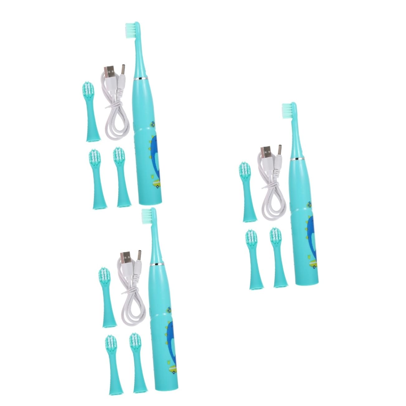 Healeved 3 Juegos Cepillo De Electrico Infantil Cepillo De Para Bebe Cepillo De Para El Cuidado De La Boca Cepillos De De Limpieza Profunda Abdominales Blue