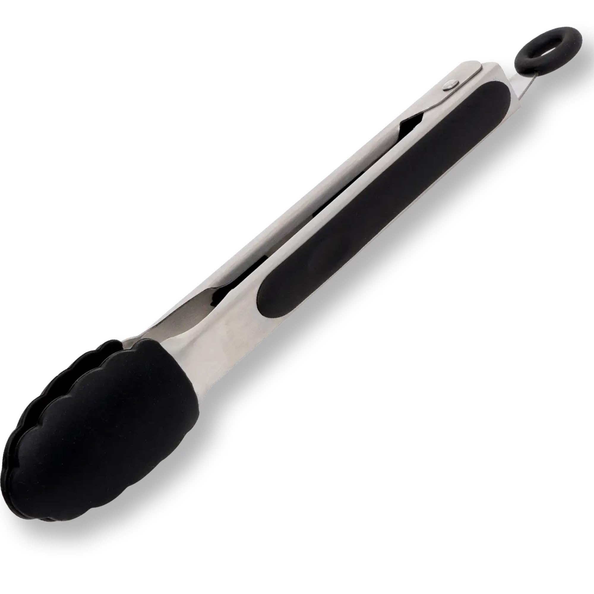 HENSSLERS® Grillzange Silikon [EDELSTAHL] - Küchenzange mit rutschfestem Griff - Hitzebeständige Silikonzange - Grill Zange Küche - Kochzange geeignet als Fleischzange (Klein)