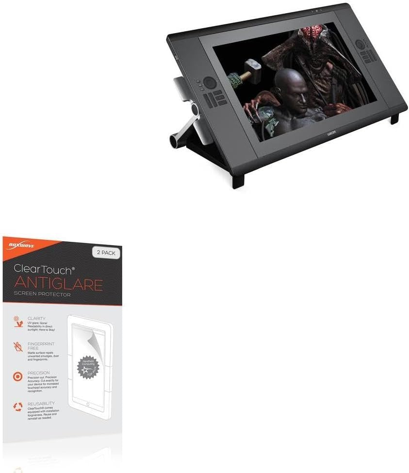 BoxWave Screen Protector Compatible with Wacom Cintiq 24HD DTK-2400 - ClearTouch Crystal (2-Pack), HD Film Skin - Shields from Scratches