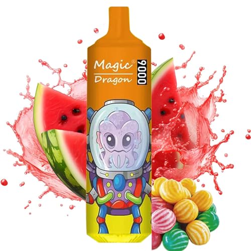 9000回吸引可能 使い捨てVAPE 電子タバコ ベイプ シーシャ 持ち運び ベイプエンジン ニコチンなし 電子タバコ 充電式 RGB ライト付きフルーツフレーバーベイプ (ウォーターメロンバブルガム)