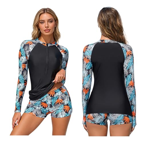 Maillot de bain deux pièces protection solaire femme pour éviter les brûlures au parc aquatique